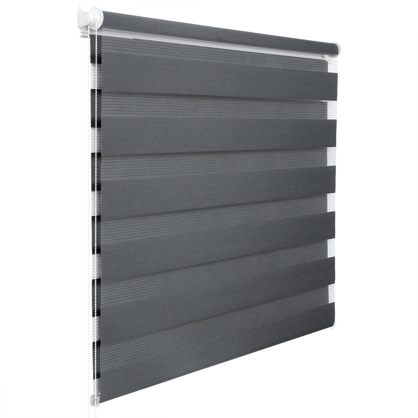 WOLTU Dark Grey Double Roller Blind Translucent Shading Dustproof Double Layer Window Blackout Curtain for Living Room Bedroom