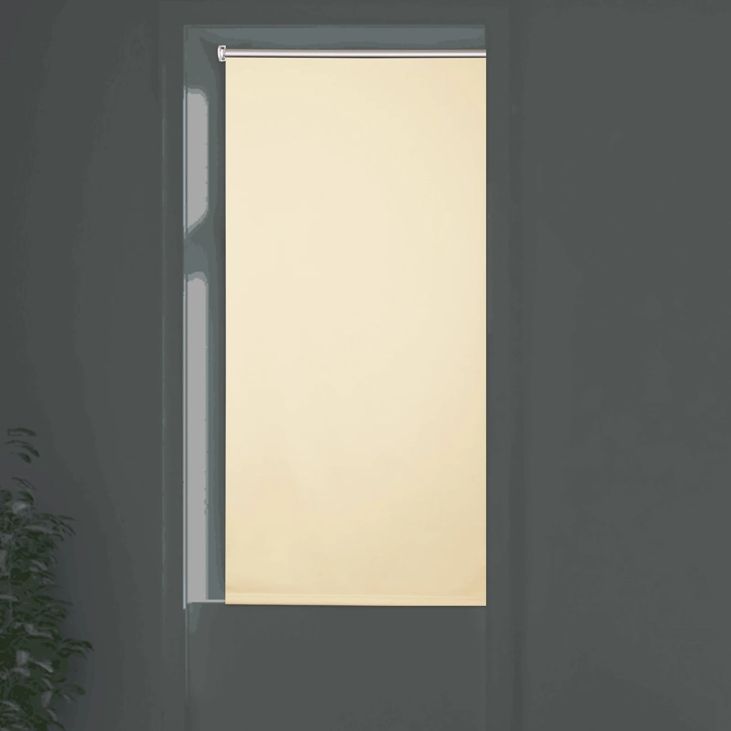 Blackout Roller Blind Thermo Roller Blind No Drilling Required Side Pull Opaque Privacy Sun Protection for Windows Doors Kitchen