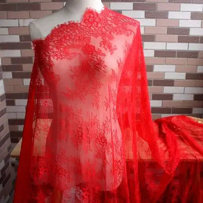 3M long eyelash lace trim traditional wedding lace fabric white red violet Table Cloth DIY Crafts