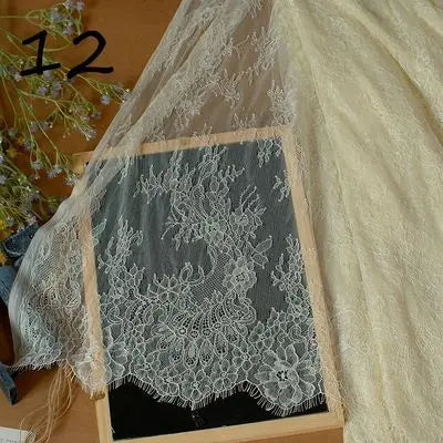 3Meter Exquisite Eyelash Lace 150CM White Lace Fabric Wholesale Prices Wedding Dress Sexy Lingerie DIY Clothes Accessory