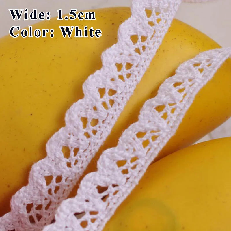 Cotton Lace Ribbon White Beige DIY Handmade Wedding Party Craft Gift Packing Patchwork Crocheted Lace 5meter 10meter 20meter