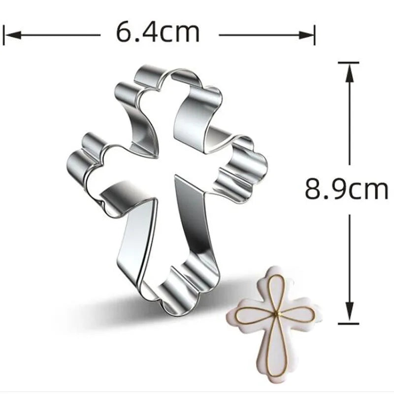 1pcs patisserie reposteria Easter cross Metal Cookie Cutter Fondant Cake Decor Tools Biscuit Mould Pastry Shop Bakeware