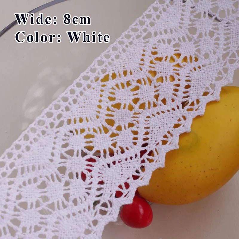 Cotton Lace Ribbon White Beige DIY Handmade Wedding Party Craft Gift Packing Patchwork Crocheted Lace 5meter 10meter 20meter