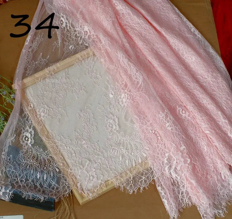 3Meter Exquisite Eyelash Lace 150CM White Lace Fabric Wholesale Prices Wedding Dress Sexy Lingerie DIY Clothes Accessory