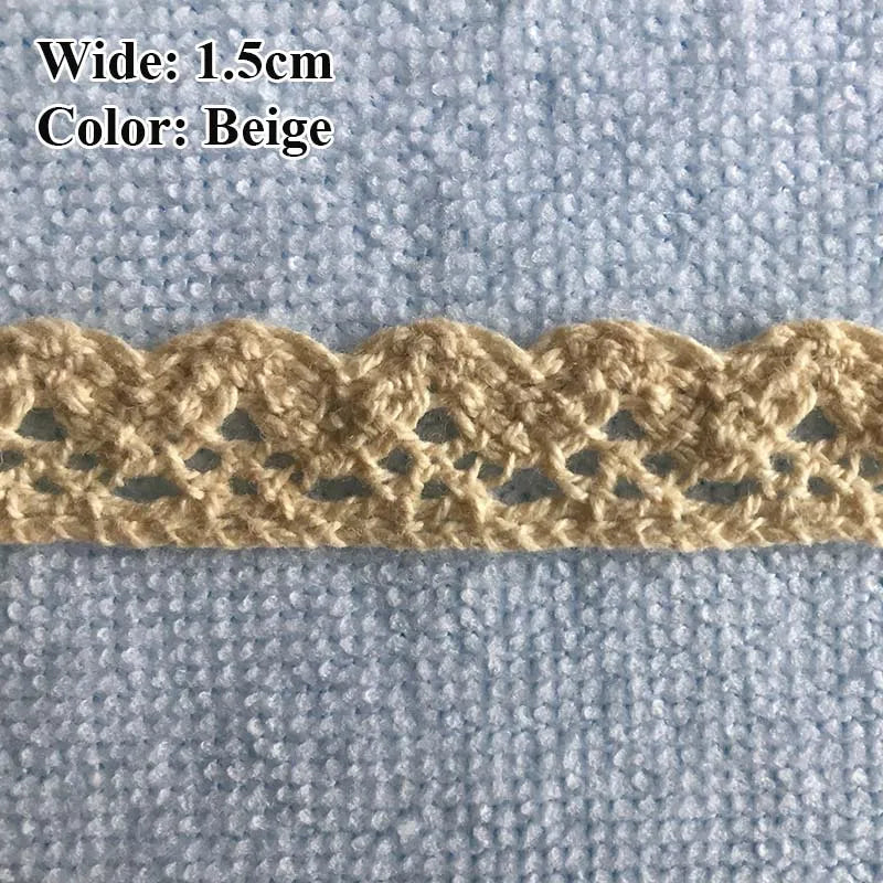 Cotton Lace Ribbon White Beige DIY Handmade Wedding Party Craft Gift Packing Patchwork Crocheted Lace 5meter 10meter 20meter