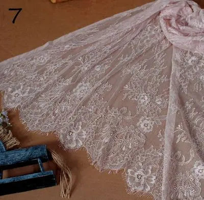 3Meter Exquisite Eyelash Lace 150CM White Lace Fabric Wholesale Prices Wedding Dress Sexy Lingerie DIY Clothes Accessory