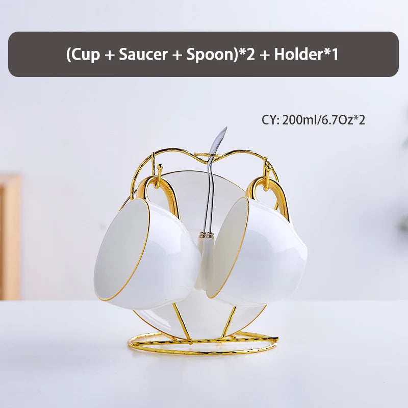 Service à thé élégant en porcelaine, tasse à thé parfumée, Pot en céramique, théière florale, tasse à café, tasse à thé en or blanc