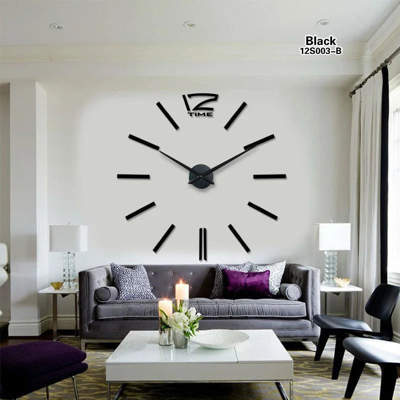 2021 new fashion 3D big size wall clock mirror sticker DIY wall clocks home decoration wall clock meetting room wall clock