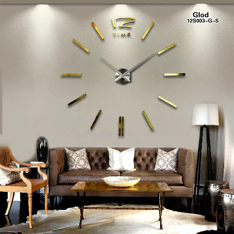 2021 new fashion 3D big size wall clock mirror sticker DIY wall clocks home decoration wall clock meetting room wall clock