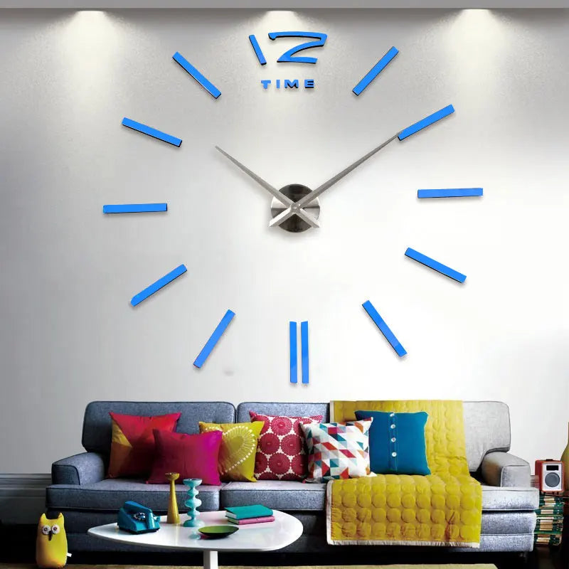 2021 new fashion 3D big size wall clock mirror sticker DIY wall clocks home decoration wall clock meetting room wall clock