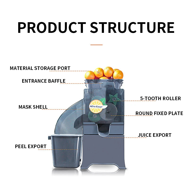 110/220V Commerciale Limone Kumquat Spremiagrumi Spremiagrumi Completamente Automatico 100W Succo di Frutta Multifunzionale 1000C-1 Succo Residuo Automatico