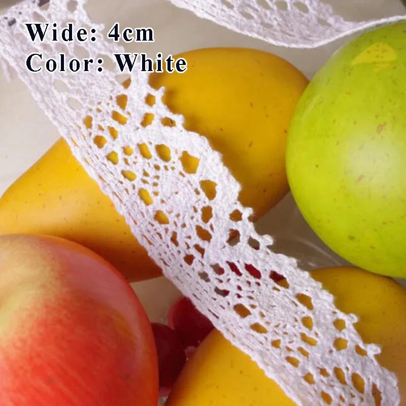 Cotton Lace Ribbon White Beige DIY Handmade Wedding Party Craft Gift Packing Patchwork Crocheted Lace 5meter 10meter 20meter