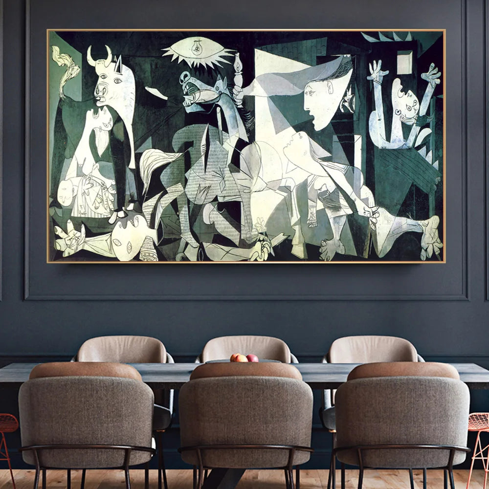 Picasso Famous Oil Painting Guernica Reproductions Canvas Art Poster Abstract Modernism Wall Picture Cuadros Home Decoration