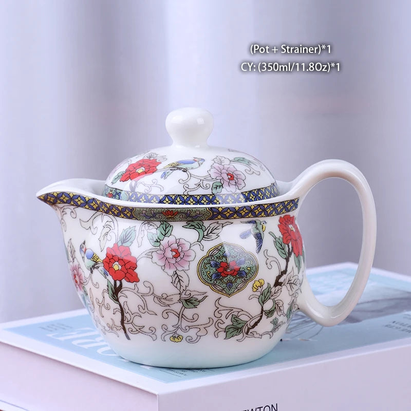 Chinese Ceramic Tea Set Kung Fu Porcelain Tea Cup Pot Set Dragon Teapot Teacup Kungfu Teaset Puer Oolong Tea Ceremony Teaware