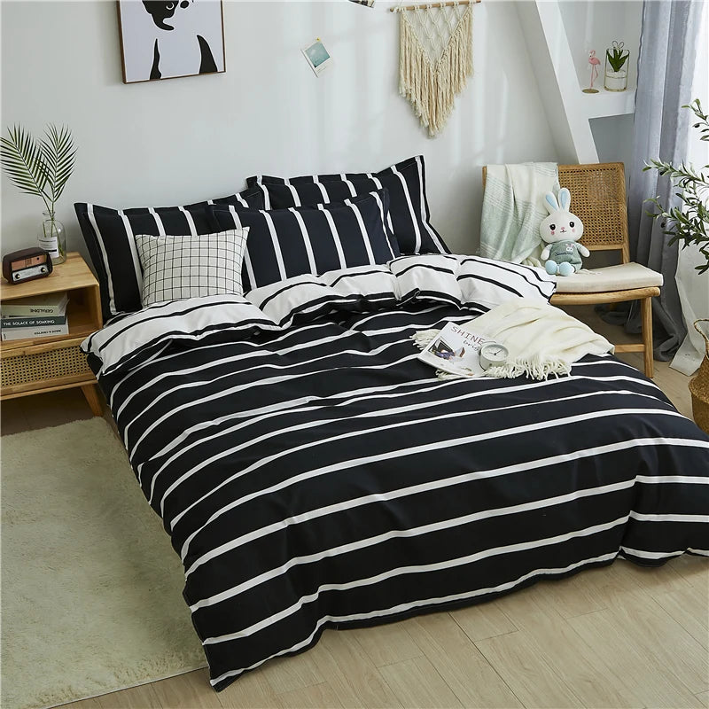 Simple plaid Duvet Cover 220x240 nordic Quilt Cover 2 people 1PCS Comforter Covers for double queen king size bed 135 150x200