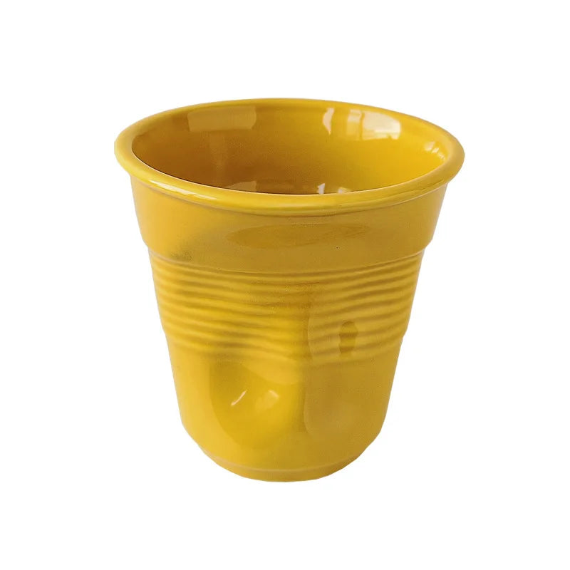 90ml INS Irregular Ceramic Mug Hand-pinch Coffee Cup Mugs Funny Glass Drinking Glasses Kawaii Cup Dessert Plate Mugs Coffee Cup