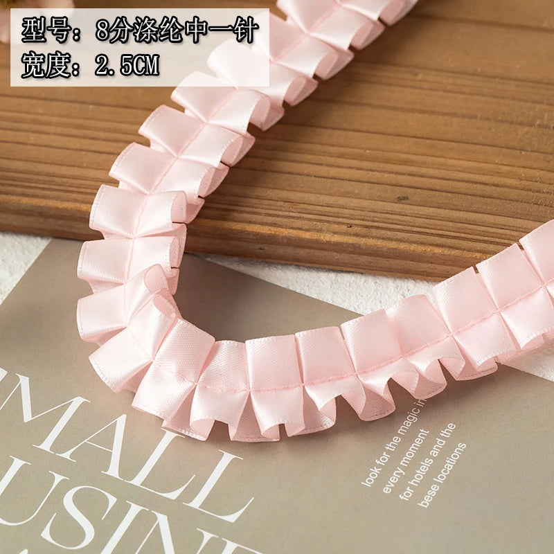 2meters Pink Lace Ribbons Trim For Party Dress Decor Fabric DIY Apparel Sewing Supplies Clothing Collar Cuff Needlework Crafts