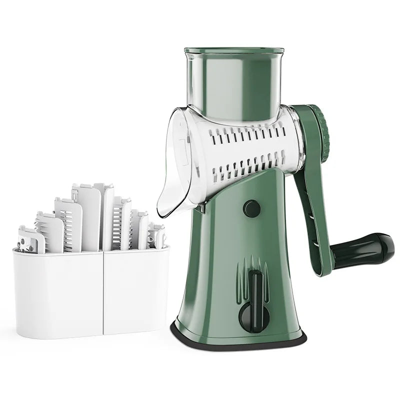 LMETJMA 5 in 1 Roterende Kaasrasp Shredder Keuken Mandoline Groente Julienne Snijmachine Wafelsnijder Moer Chopper JT247