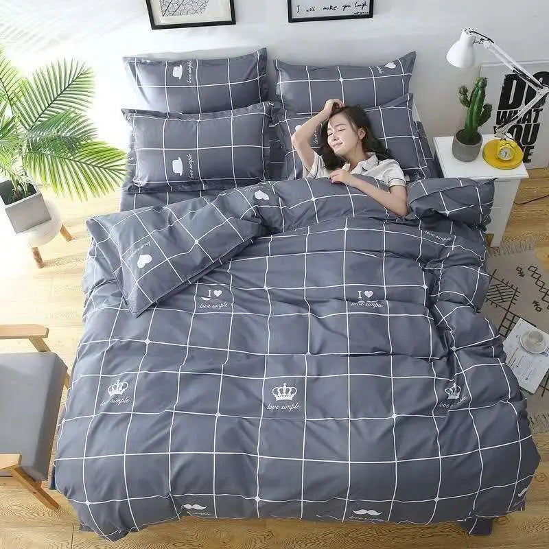 Quilt Cover1.5x2.0m Student Dormitory Single Duvet Cover Double Duvet Single Child 1.1m Lattice Plant Floral Geometric Pattern