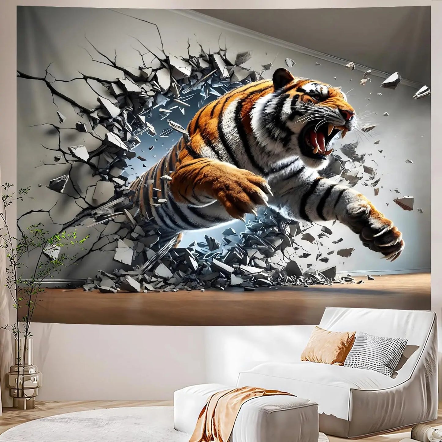 3Dtapestry of puppies, lions, and animals Suitable for male bedroom,living room, dormitory home decoration, cool male decoration