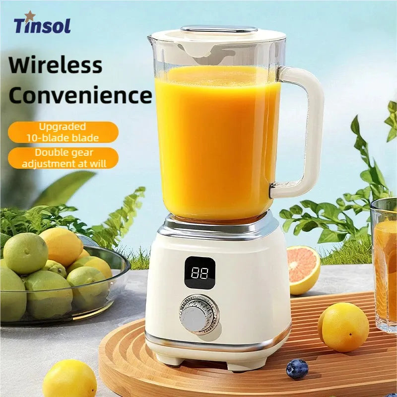 Tinsol Husholdning Blender Juicer 10 Blades Multifunktionel Juicer Ice Crusher Juice Extractor High Juice Yield Køkkenværktøj
