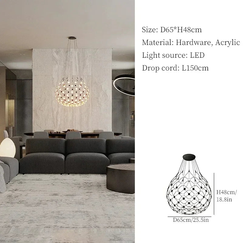 Nordic Creative Living Room Ceiling Light Personalized Designer Villa Duplex Simple Postmodern Dining Room Bedroom Pendant Light