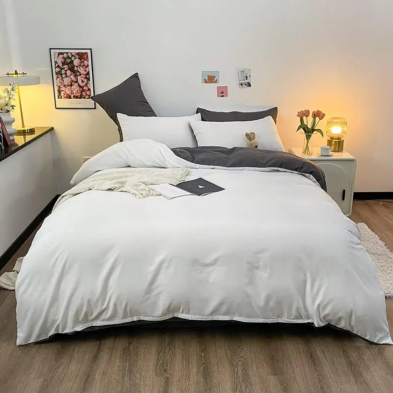 Bonenjoy 1 pc housse de couette Dark Gray Color Duvet Cover Double Size funda nordica cama 150 Queen/King Size Bed Cover
