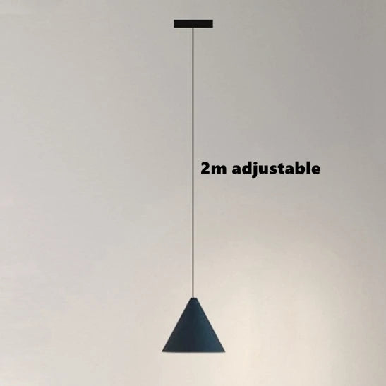Modern Black Metal Long Wire Cone Shape Pendant Lamp Kitchen Island LED Vintage Hanging Lamp Bedside Suspension Lighting