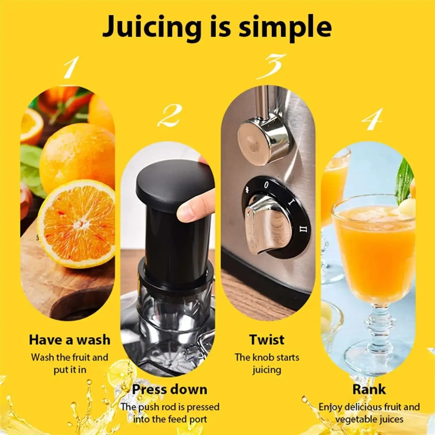 Estrattore di succo da 400 W, motore da 22.000 giri/min con scivolo largo 3" per frutta/verdura intera, spremiagrumi a 2 velocità, design facile da pulire
