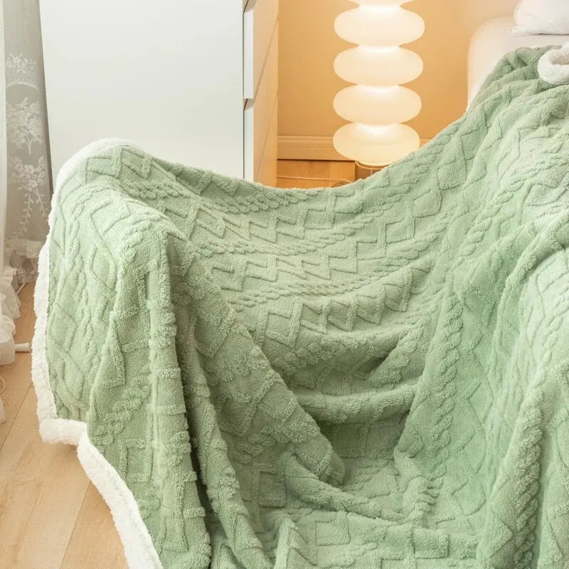 Una coperta arazzo Coperta Tafurong Coperta in lana d'agnello Coperta calda per il tempo libero Coperta per pisolino da ufficio