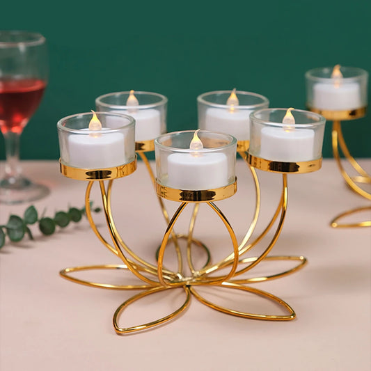 Candelero de Metal, candelabros de hierro para cena romántica con velas, accesorios, Decoración de mesa, adornos Retro para dormitorio