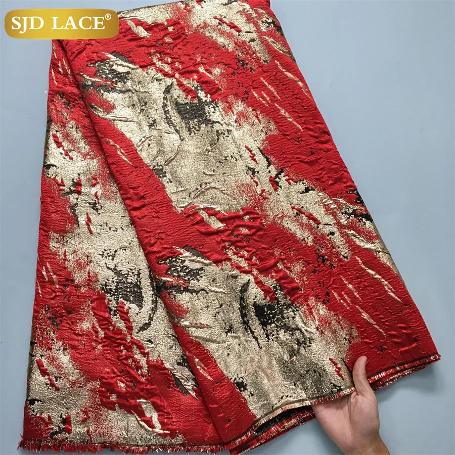 SJD LACA French African Brocade Lace Fabrics 2024 High Quality Nigerian Jacquard Damask Lace For Sewing Women Party Dresses 4023