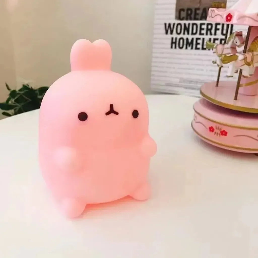 Rabbit Night Light Bedhead Bedroom LED Small Table Light Non Plug In Floor Stand Creative Atmosphere Night Light Decoration