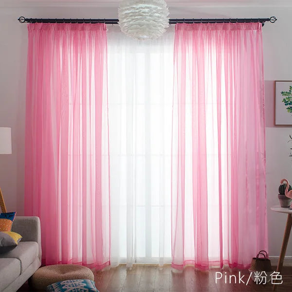 1side Romantic Home Decor Rose Voile Perspective Curtains Living Room Window Curtains Tulle Sheer Curtains only window screening