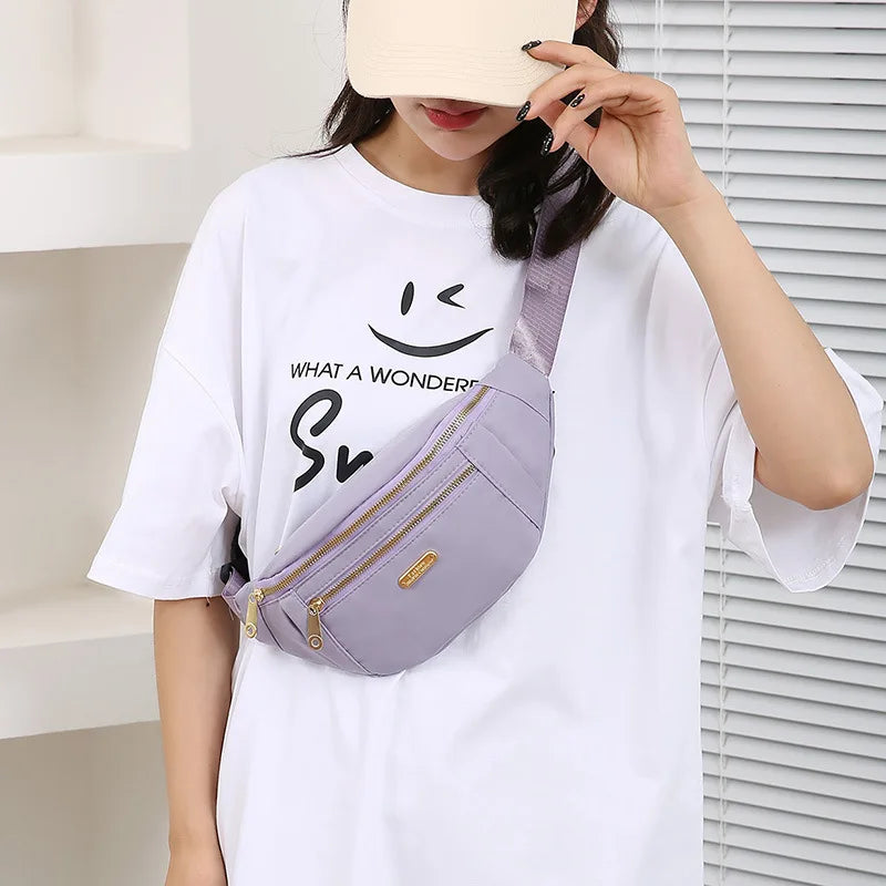 Waterproof Oxford Single Shoulder Crossbody Bag, Fanny Pack ,Bumbag Chest Bags for Women Daily Use Travel Outdoor Sports Running