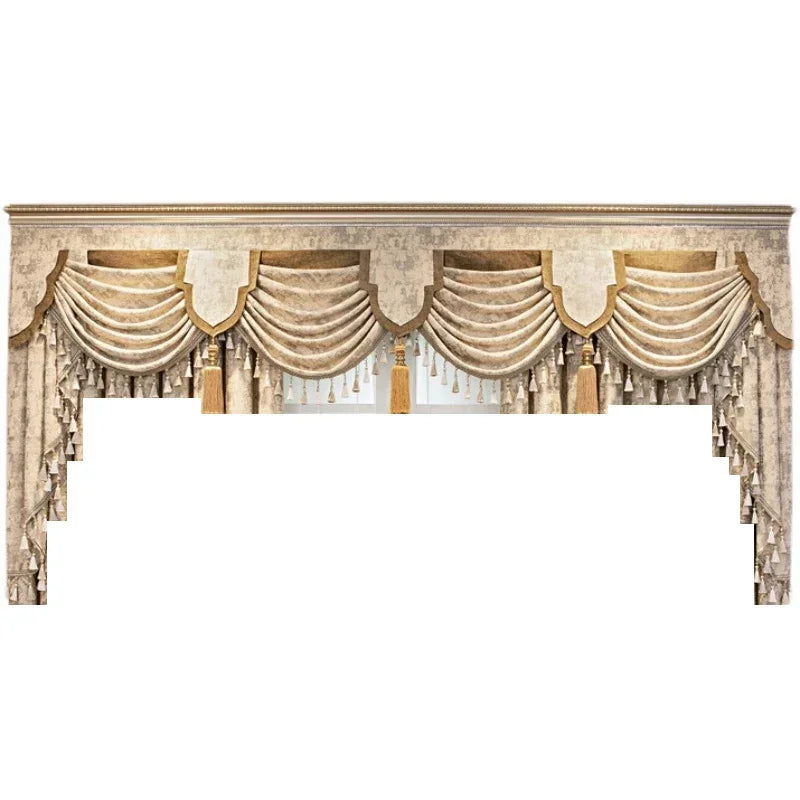 European Chenille Embroidery Luxury Curtains for Living Room Bedroom Villa Window Blackout Elegant Set Custom Valance DecorTulle