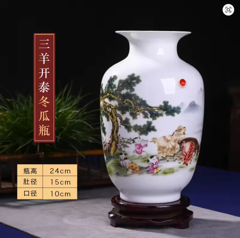 Jingdezhen keramična vaza vintage kitajske tradicionalne vaze domača vaza živali vaza fino gladko površinsko opremljanje člankov