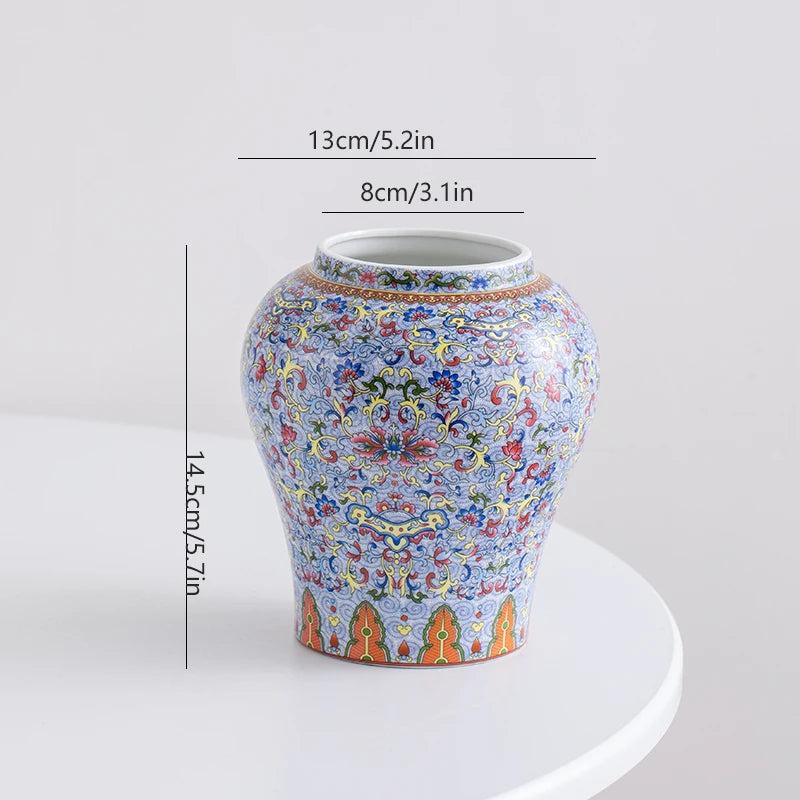Kitajski modro-beli porcelanski vintage keramični vazi okrasni predmet za cvetje dnevne sobe, lahka luksuz, vrhunski