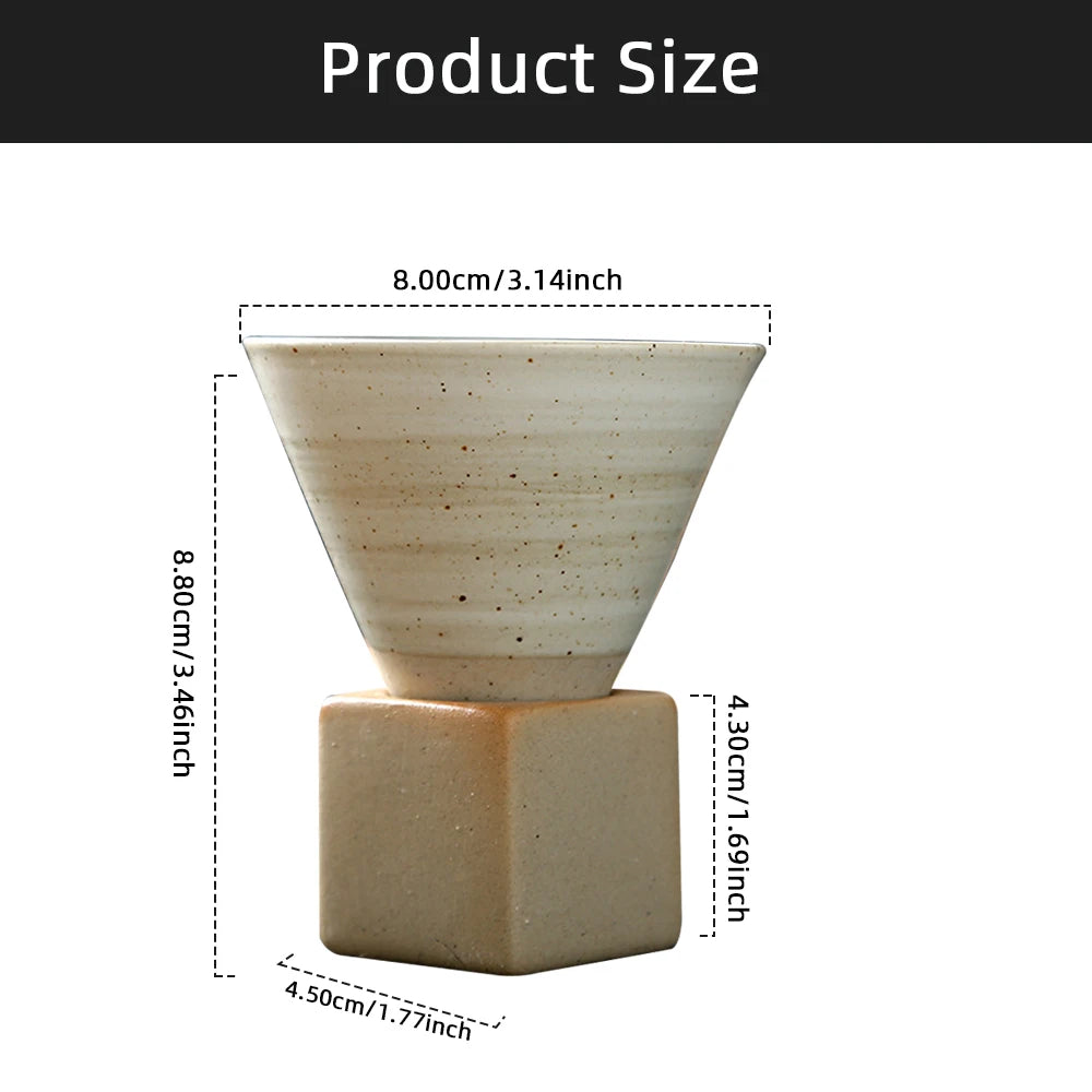 Creative Retro Ceramic Coffee Cup Rough Pottery Tea Cup Japanese Latte Pull Flower Porcelain Cup Household New Pottery Mug