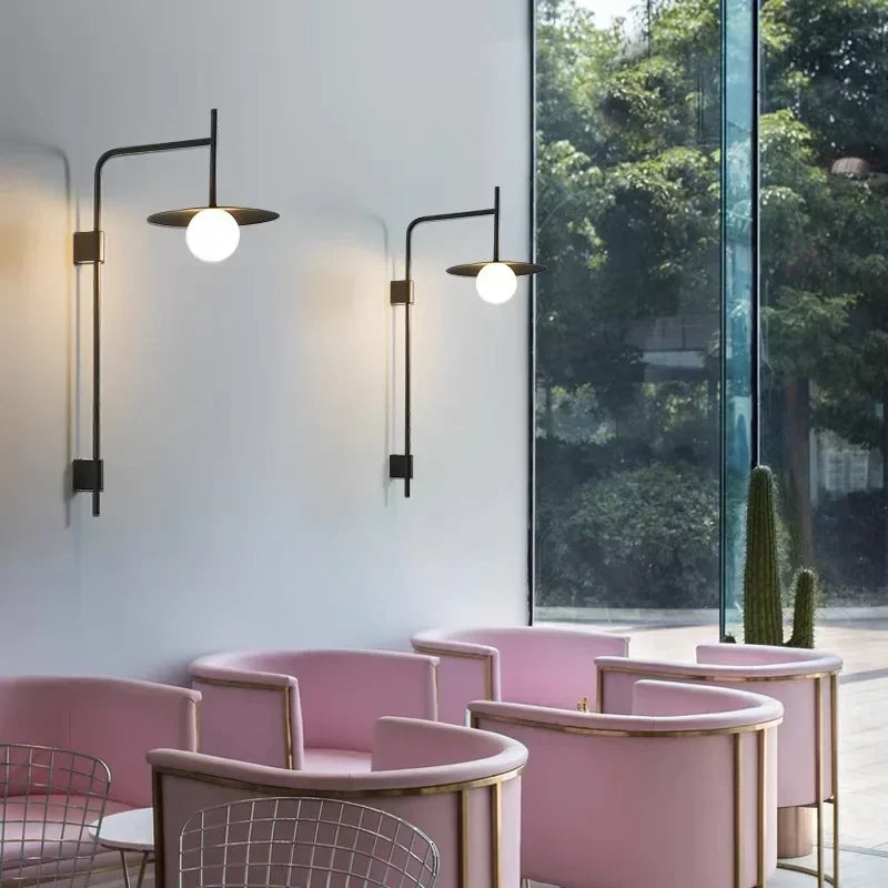 Nordic Creative Arm Movable Glass G9 Bulb Wall Lamp Living Room Restaurant Bedroom Hotel Study Bedhead LED Lighting Decor Light