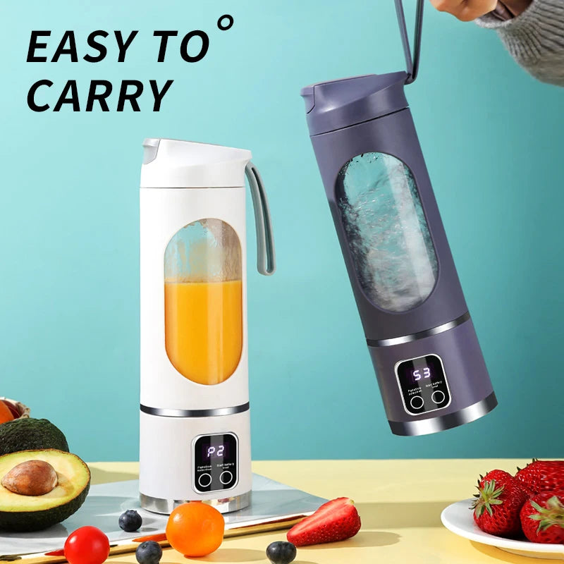 Presse-agrumes Portable Rechargeable par USB, 8 lames, 3 vitesses, broyeur à glace pour shakes et Smoothies, tasse de presse-agrumes, 450ml