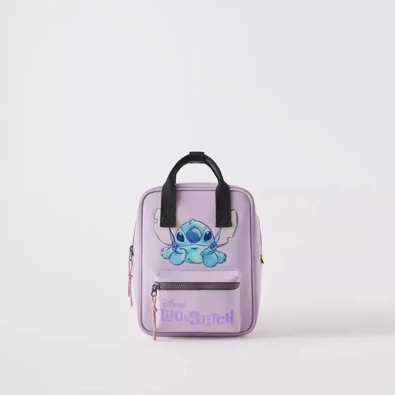 Disney 2025 New Cartoon Plush Doll Shoulder Bag Sweet and Cute Stitch Strawberry Bear Soft Cute Girls Handbag