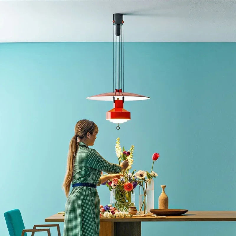 Nordic Italy Designer Modern Creative Living Room Pendant Lamp Retro Art Bedside Bedroom Study Adjustable Pendant Lamp