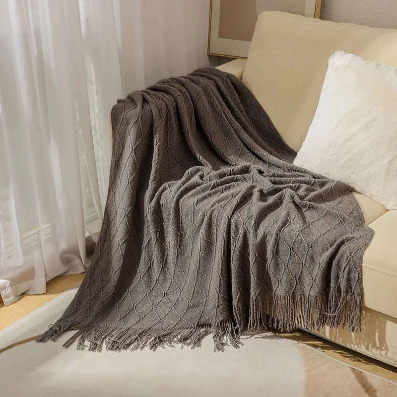 Weiße Boho-Überwurfdecken, strukturierte große Strickdecken, klobige Vintage-Luxus-Überwurf-Tagesdecke, Überwurf, Manta Para Sofá