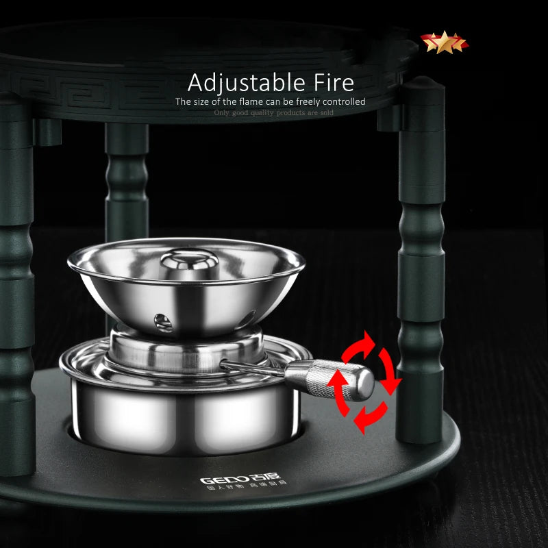 GEDO Ultra Mini Hot Pot 173mm Diameter Individual Hotpot Alcohol Fuel Budae Jjigae Portable Tiny Pot Cookware for Picnic