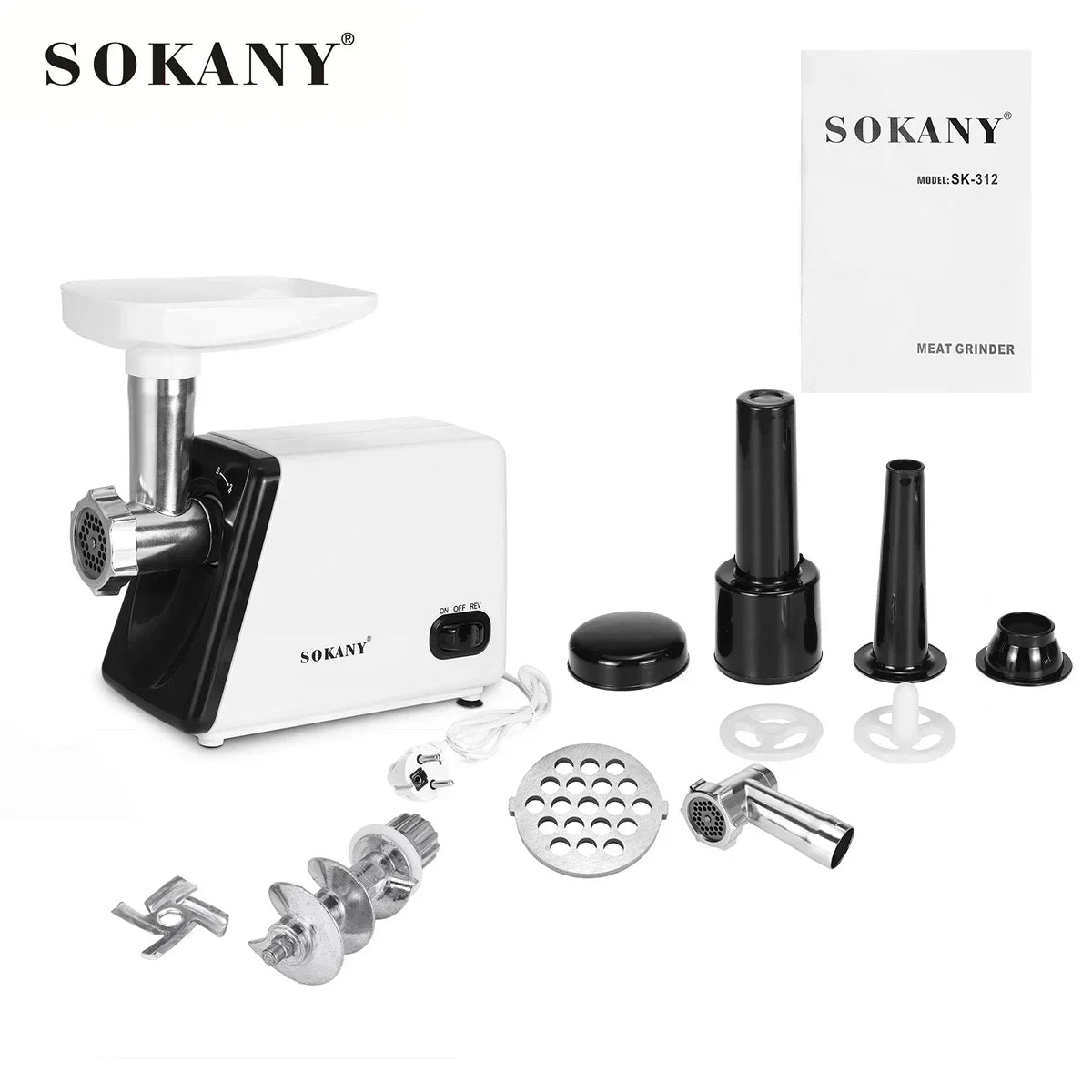 Houselin Electric Meat Grinder 【2500W Max 】Heavy Duty Stainless Steel Meat Mincer with Grinding Plates, Sausage Stuffer Tubes