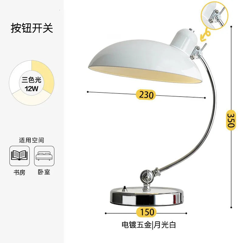 Danish Bauhaus Student Eye-protecting Reading Bedroom and Study Nordic Simple and Light Luxury Internet-famous Ins Bedside Lamp