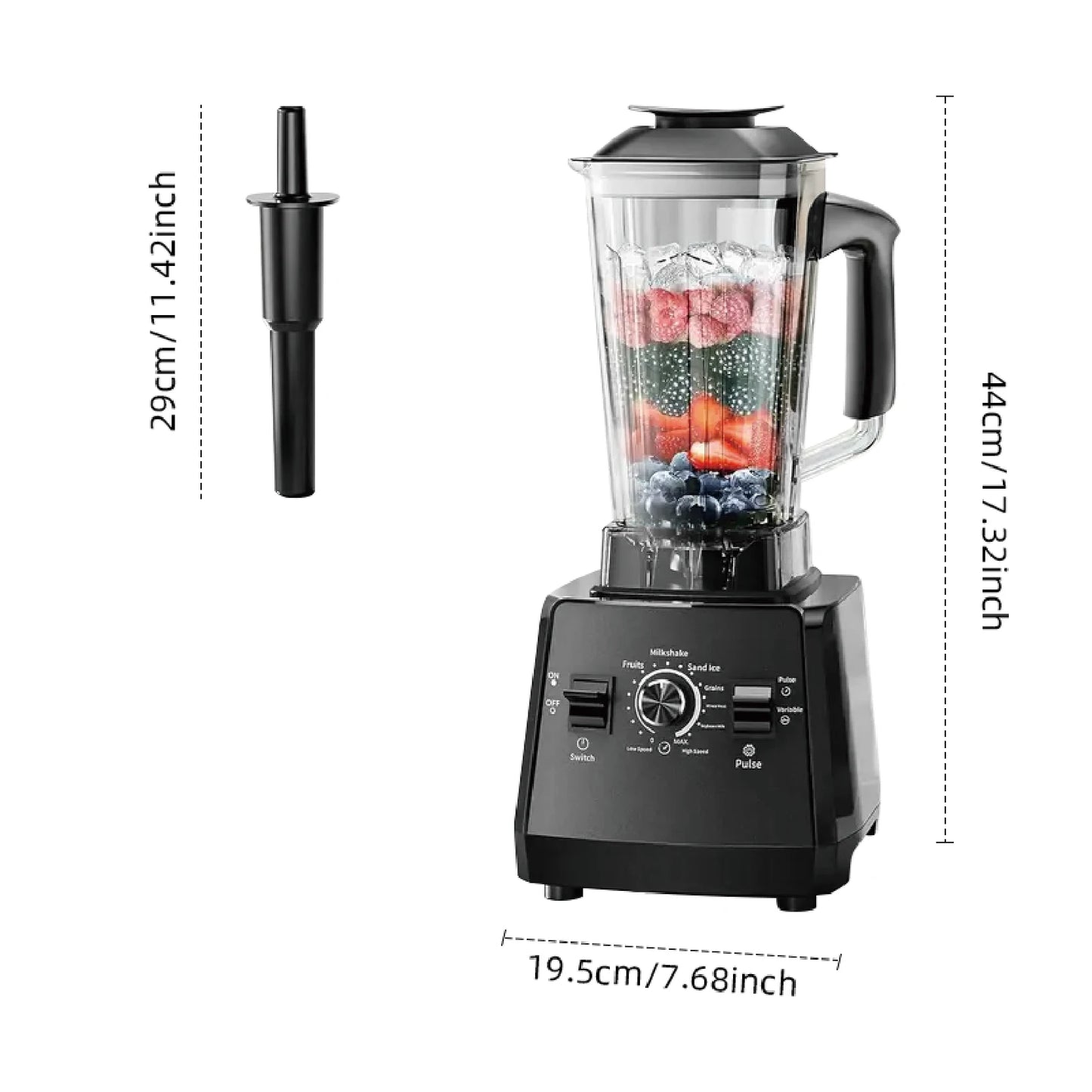 Frullatore commerciale resistente da 2000 W Miscelatore fisso per frullati di ghiaccio Apparecchi per cucina Robot da cucina professionale ad alta potenza