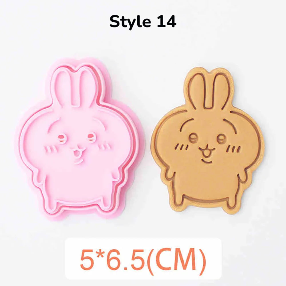 Cartoon Doll Cookie Cutters Pressable Biscuit Mold DIY Kitchen Baking Pastry Bakeware