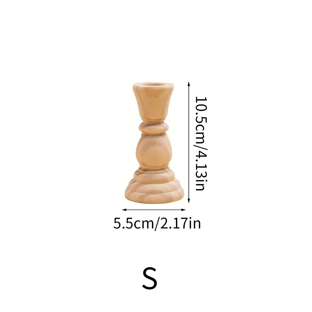 Wooden Candlesticks Unfinished Wood Candle Holder Pillar Taper Candle Stands for Wedding Party Birthday Home Table Decoration